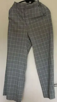 GU チェック柄 ワイドパンツ