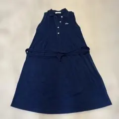 Lacoste ノースリーブシャツワンピース ネイビー