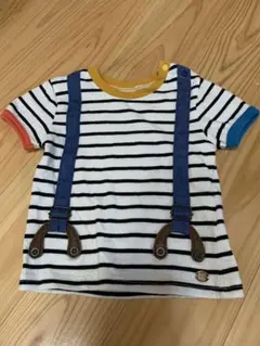 ストライプ サスペンダー風 Tシャツ(70サイズ)
