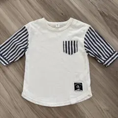 apres les cours ストライプ柄 ポケット付き Tシャツ 90cmのサムネイル