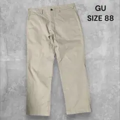 ①⑧GU スリムフィットチノパンツ ベージュ サイズ88のサムネイル