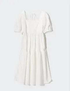 UNIQLO リネンブレンドシャーリングワンピース