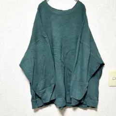 【4XL】スウェット オーバーサイズ モスグリーン 90s風 ゆるだぼ 古着のサムネイル