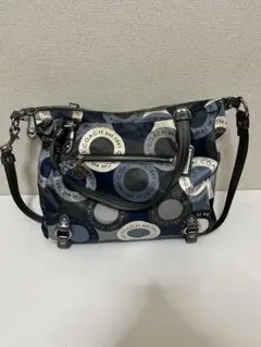 COACH コーチ　F17582 2way ショルダーバッグ ネイビー/ホワイト