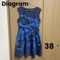 グレースコンチネンタル Diagram 花柄ノースリーブワンピース 38 日本製
