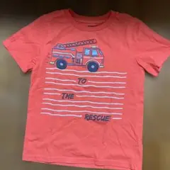 消防車デザイン 半袖Tシャツ 6サイズ　120ぐらい