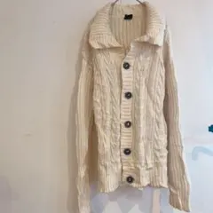 一点もの❣️Monte Carloアイボリー ケーブルニット カーディガン