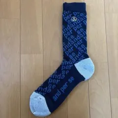 and per se ソックス 26-27cm ネイビー/グレー