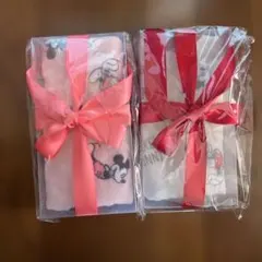 2個セット　ディズニー ミッキー＆ミニー リボンBOX フェイスタオル　箱なし