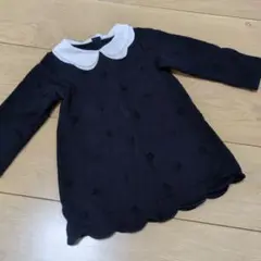 ジャカディ　長袖ワンピース　スカラップ　襟　18m 81