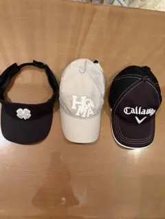 Callawayキャップ、ホンマキャップ、ブラッククローバーバイザー３点セット