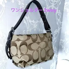 美品 coach ワンショルダー 2way バッグ シグネチャー柄