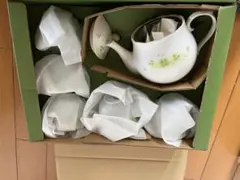 新品未使用！！有田焼 聖龍釜 急須 湯呑５客セット 四つ葉のクローバー