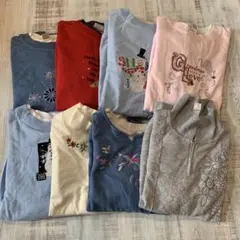 レディース スウェット トレーナー まとめ売り 8枚セット 花柄 雪だるま 古着