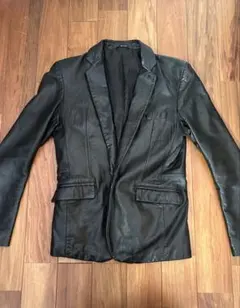 Blak シングルブレスト レザージャケット 黒