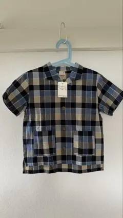 【未使用品】Petit main チェック柄 半袖シャツ 110cm