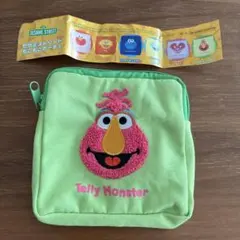 セサミストリート　ガチャガチャ　もこもこポーチ　テリーモンスター