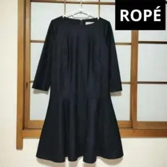 【美品】ROPE 日本製　ネイビーワンピース　オケージョン