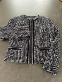 ゴムサイズム　　ネイビー系ツイードジャケット