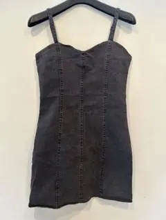 デニムキャミワンピース ダークグレー