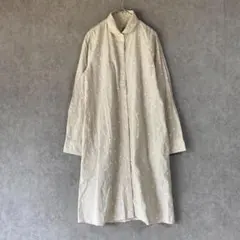 アースミュージック＆エコロジー（M）ロングシャツワンピース＊長袖＊ドット柄