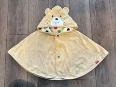 ミキハウス HOT BISCUITSくまのフード付きベビーポンチョ70-90cm