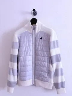 グレーとホワイトのボーダージャケット　S