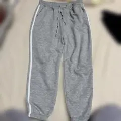 グレー サイドストライプ ジョガーパンツ