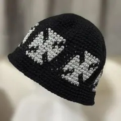 ゆったり　深め　大きめバケットハット　クラッシャーハット　ビーニー　ハンドメイド