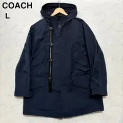 COACH コーチ マウンテンパーカー フーテッドコート 撥水 ネイビー L