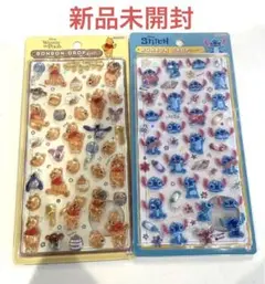 【クーリア正規品】ボンボンドロップシール大　スティッチ　プーさん2枚セット