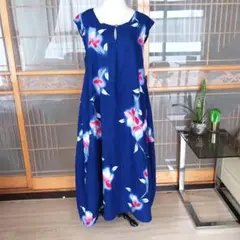 浴衣からのリメイクでふんわりロングアッパッパーを作っちゃいました。