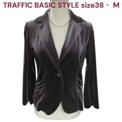 美品　トラフィックベーシックスタイル　高級感　ベロア　ジャケット　38、 M