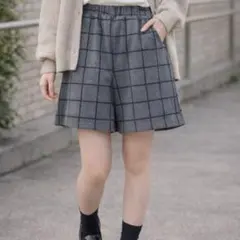 flare fleur チェック柄 キュロット ショートパンツ 韓国 ガーリー