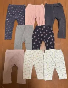 キッズベビーレギンス90サイズまとめ売り 8点セット 保育園着 女の子 春夏