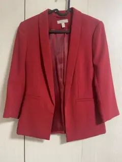 【美品】レッド シングルブレスト ブレザー