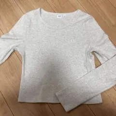 リブ　GAPロゴクロップドクルーネックTシャツ