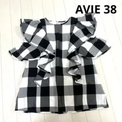 AVIE チェック柄　トップス　綿100% 日本製　38のサムネイル