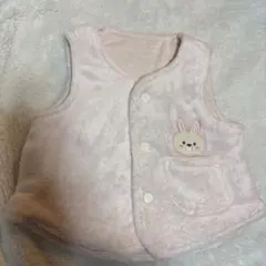 うさぎ刺繍付きフリースベスト 50-70cm