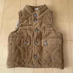 プチマイン ブラウン コーデュロイ ダウンベスト　S size
