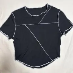 リブ編みストライプ半袖Tシャツのサムネイル