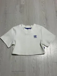 adidas　ホワイト　クロップド丈　ベビーT　ピチT　平成ギャル　Y2Kのサムネイル