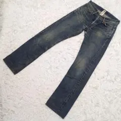 エドウィンEDWIN miss 503 ストレートデニム ダメージ加工 日本製S