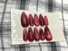 マグネットネイル ネイルチップ 赤 レッド 韓国