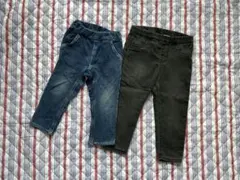 デニムとブラックのパンツセット H＆M 80 春夏秋冬 双子 年子