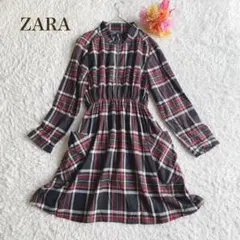 ZARA ザラ【L】チェック柄 シャツワンピース カジュアル
