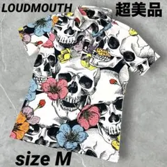 超美品　ラウドマウス　半袖　ポロシャツ　ネオン　スカル　フラワー　レディース　Mのサムネイル