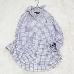 ラルフローレンスポーツ　長袖シャツ　チェック　ポニー刺繍　ビッグシルエット