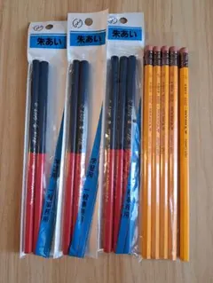 トンボ鉛筆　鉛筆2558 HB・北星鉛筆　朱あい鉛筆 まとめ売り　12本のサムネイル