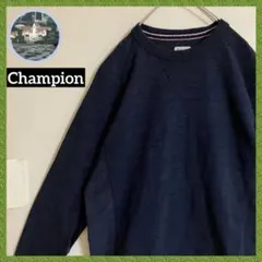 チャンピオン ワンカラー 刺繍目玉 前Vガゼット 霜降りラグラン スウェット